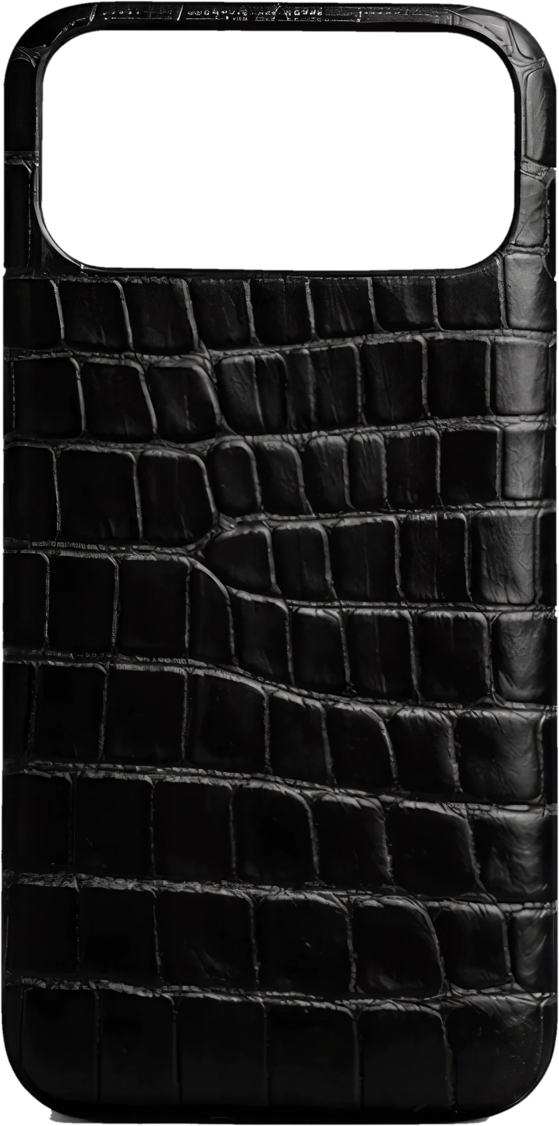 The finished Black Card crocodile case, studio photograph